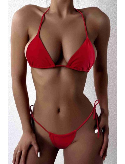 ReyonGO Brezilya Model Bağlamalı Bikini Altı Kırmızı