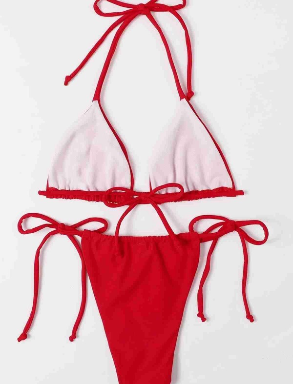 ReyonGO Brezilya Model Bağlamalı Bikini Altı Kırmızı