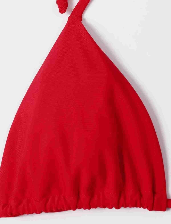 ReyonGO Brezilya Model Bağlamalı Bikini Üstü Kırmızı
