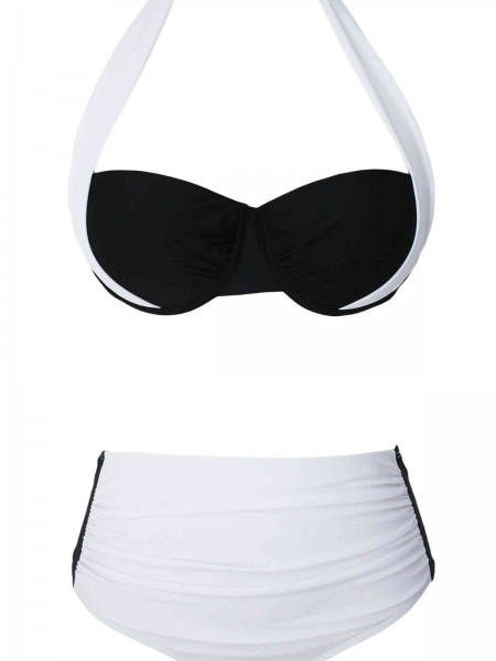 ReyonGO Kaplı Siyah Beyaz Tasarım Bikini Takım