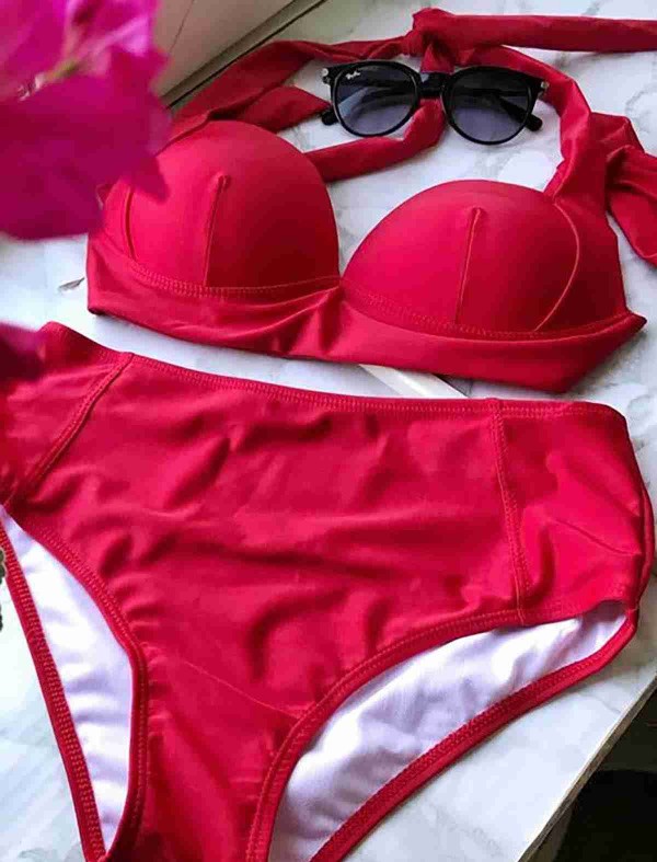 ReyonGO Kırmızı Yuksek Bel Bikini Altı Kırmızı
