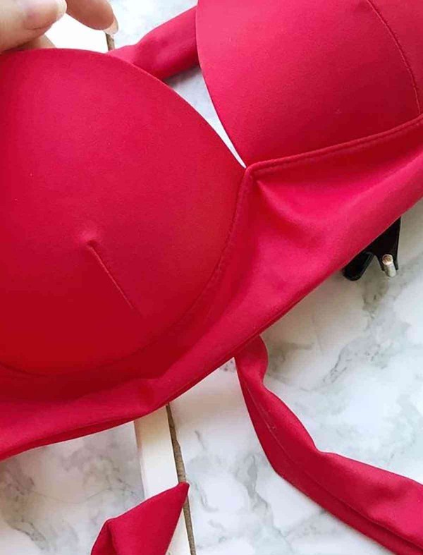 ReyonGO Kırmızı Yuksek Bel Bikini Takım