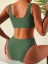 ReyonGO Özel Fitilli Kumaş Yüksek Bel Bikini Altı Yeşil