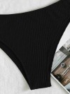 ReyonGO Özel Fitilli Kumaş Yüksek Bel Tankini Bikini Takım Siyah