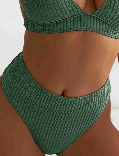 ReyonGO Özel Kumaş Yüksel Bel Bikini Altı Yeşil