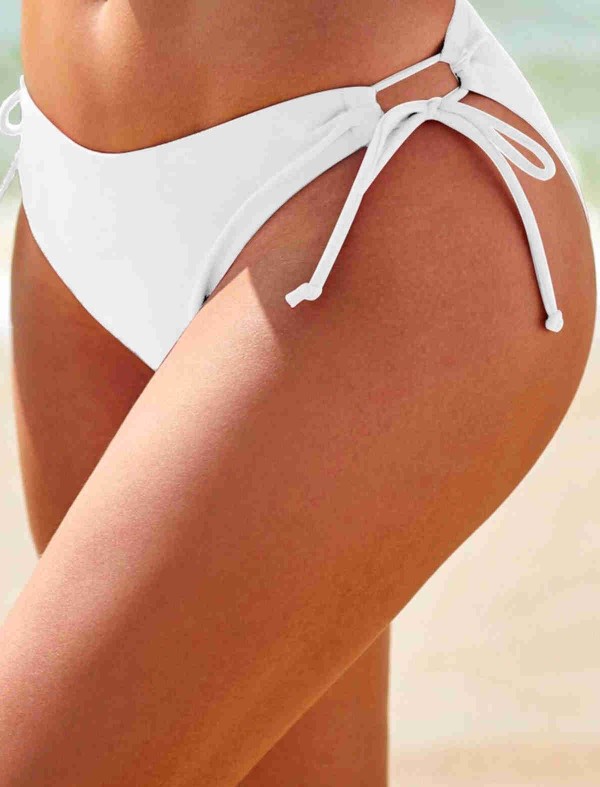ReyonGO Özel tasarım Bağlamalı Bikini Altı Beyaz