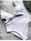 ReyonGO Özel Tasarım Yüksek Bel Bikini Takım Beyaz