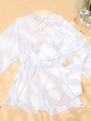 ReyonGO Şifon Pareo Plaj Elbisesi Cover Up Kimono Beyaz