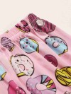 ReyonGO Kısa Kollu Alt Uzun Donut Baskılı Pijama Takımı Çok Renkli