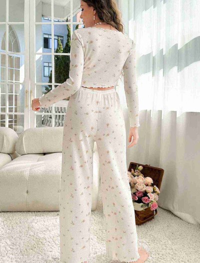 ReyonGO Özel Örme Kumaş Baskılı Uzun Kollu Pijama Takımı Çok Renkli